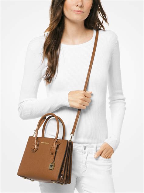 michael michael kors mercer pebbled leather accordion crossbody|michael kors mercer leather bag.